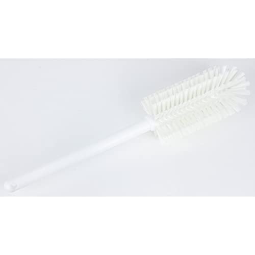 SPARTA Large Water Bottle Brush Ideal for Wide-Mouth Jars, Bottles and Tumblers, Dishwashing Tool with Handle for Home and Commercial Kitchens, Plastic, 16 Inches, White, (Pack of 4) - color: White