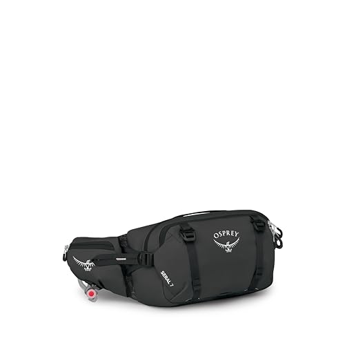 Osprey Seral Biking Waist Pack with Hydraulics Reservoir for Men & Women, Hydration Belt with Water Bladder - color: Raven Black, style: 7L