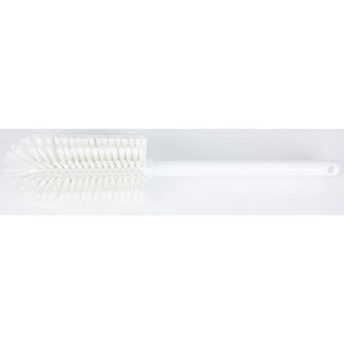 SPARTA Large Water Bottle Brush Ideal for Wide-Mouth Jars, Bottles and Tumblers, Dishwashing Tool with Handle for Home and Commercial Kitchens, Plastic, 16 Inches, White, (Pack of 4) - color: White