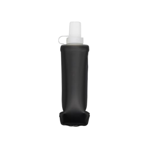 Packable Soft TPU Water Bottle for Outdoor Running Sports, 500 ml, Black - color: Black