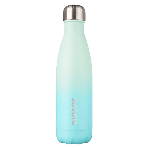 BJPKPK 17 oz Insulated Water Bottle, Stainless Steel Flask, Leak Proof - color: A-Mint, size: 17 Ounces