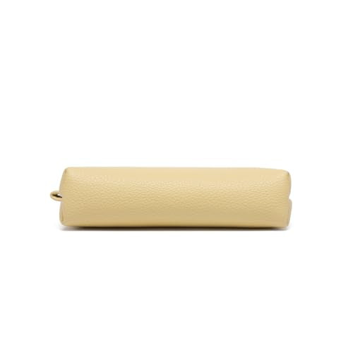 Small Makeup Bag for Purse, Leather Cosmetic (Almond Yellow) - color: PU/Almond Yellow