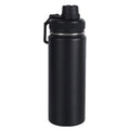 Wide Mouth Insulated Sports Water Bottle,Double wall Stainless Steel Vacuum flask with Leakproof Lid (Black, 18 Ounce) - size: 18 Ounces