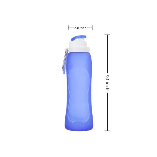 500ml TPU Collapsible Soft Flask, Folding Water Bottle for Hydration Pack Running Vest (Blue) - color: Blue