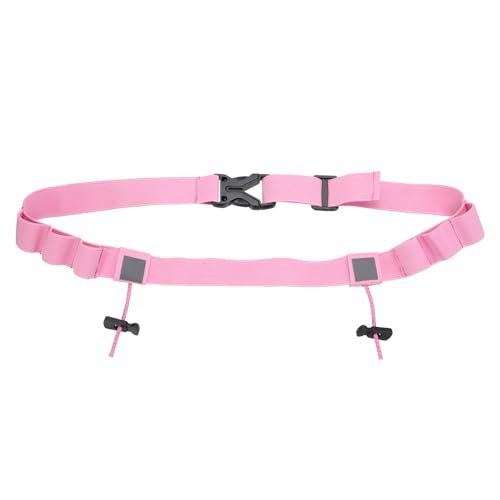 Bib Belt, Number Holder Sport Bib Holder w/ 6 Gel Loops Pink - color: Pink