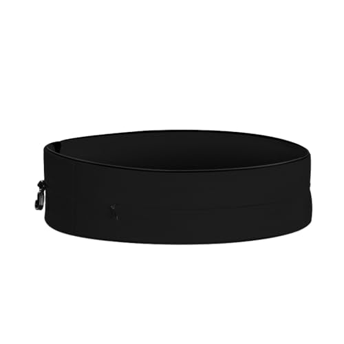 AnsrJ Slim Running Belt,Pockets with Zippers,Waist Pack for Phone Holder. - color: Black, size: Small