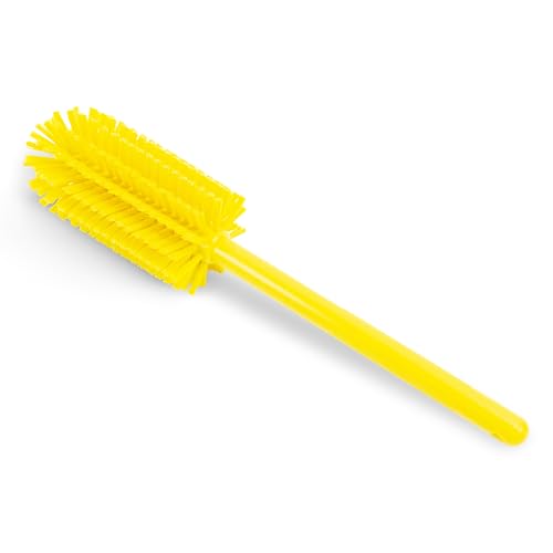 SPARTA Large Water Bottle Brush Ideal for Wide-Mouth Jars, Bottles and Tumblers, Dishwashing Tool with Handle for Home and Commercial Kitchens, Plastic, 16 Inches, Yellow (Pack of 4) - color: Yellow