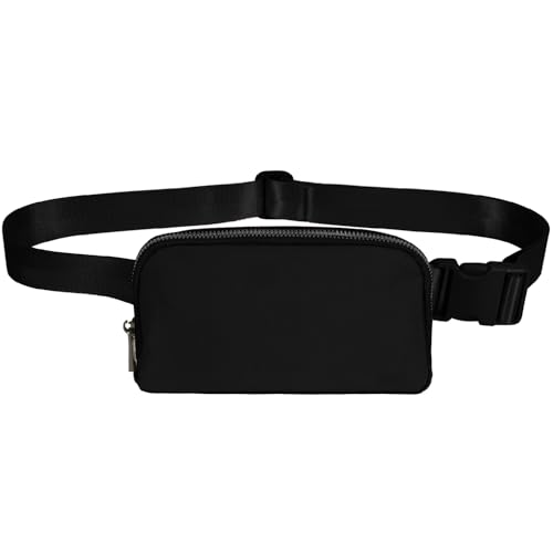 Mini Fanny Pack Lightweight Small Belt Bag Fits Phones Unisex for Travel, Gym, Daily Use Crossbody or Waist - color: S - Black