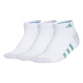 adidas Women's Cushioned Socks 3 Pairs - color: White/Blue Fusion/Powder Teal Green/3.0/Low Cut, size: Medium, style: Low Cut