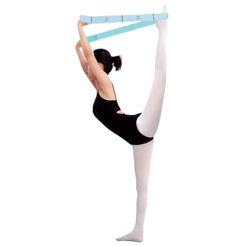 11 Loops Stretch band - Yoga, Pilates, Ballet, and Physical Therapy Stretching strap for Flexibility, Leg Stretching, and Exercise - Durable Stretching equipment for Dance and Fitness - color: 11 Grids-Blue
