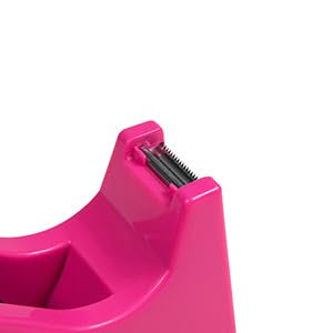 Desktop Tape Dispenser Adhesive Roll Holder (Fits 1" & 3" Core) with Weighted Nonskid Base (2Pack-Rose red) - color: 2pack-rose Red