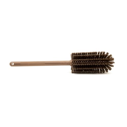 SPARTA Large Water Bottle Brush Ideal for Wide-Mouth Jars, Bottles and Tumblers, Dishwashing Tool with Handle for Home and Commercial Kitchens, Plastic, 16 Inches, Brown (Pack of 4) - color: Brown