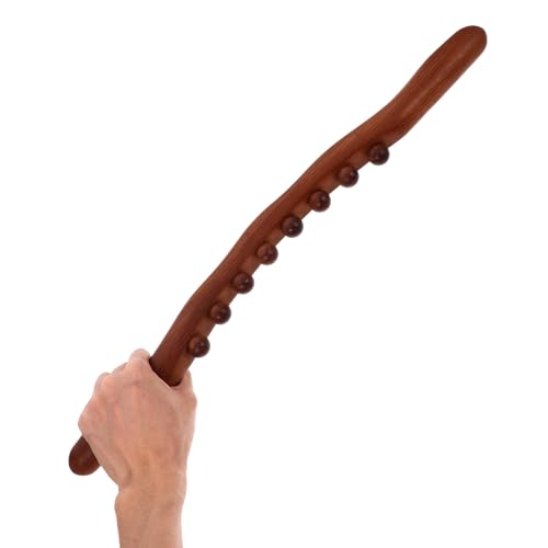 Toyvian Wooden Massage Stick, 8 Bead Gua Sha Tool for Muscle Relief