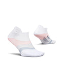 Feetures Elite Ultra Light No Show Tab Ankle Socks - Sport Sock with Targeted Compression - color: White Rose (1 Pair), size: Large