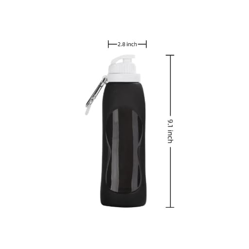 500ml TPU Collapsible Soft Flask, Folding Water Bottle for Hydration Pack Running Vest (Black) - color: Black