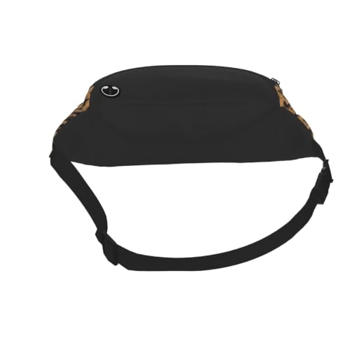 Dujiea Fanny Pack, Leopard Fur Pattern Waist Bag With Headphone Hole Belt Bag Adjustable Sling Pocket Fashion Hip Bum Bag For Women Men Kids Outdoors Casual Travelling Hiking Cycling - color: Leopard Fur Pattern