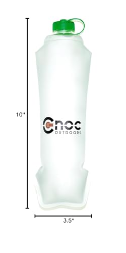Cnoc Outdoors HydriamX Durable Collapsible 500ml Flask, 28mm Thread Narrow Mouth, Hot Liquid Compatible - color: Green, size: 16.9 Ounces