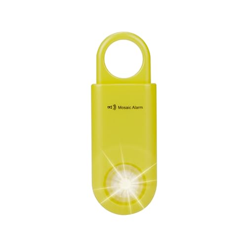 130db Personal Safety Alarm with Ultra Bright Strobe Light. Lemon Yellow - color: Lemon Yellow, style: Button cell