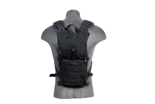 Lancer Tactical Lightweight Nylon Hydration Backpack - Ideal for EDM Music Festivals, Hiking, Running, Cycling, Airsoft, Hunting, and Climbing - color: Black