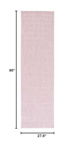 SAFAVIEH Courtyard Outdoor Runner Rug 2'3"x8', Soft Pink CY8520-56222 - color: Soft Pink, size: 2'3" x 8' (Runner)