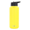 Drinco Stainless Steel Water Bottle Spout Lid Vacuum Insulated Double Wall Water Bottle Wide Mouth Leak Proof Keep Cold Sport Camping Hiking (32oz Yellow) - color: 32oz Yellow