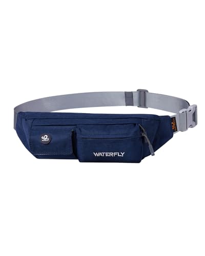 WATERFLY Small Fanny Pack for Women Men, Crossbody Travel Waist Bag - color: Dark Blue