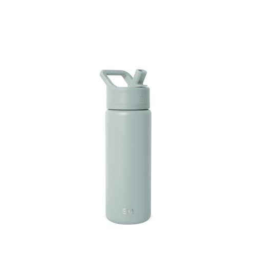 Simple Modern Insulated Water Bottle with Straw | 18oz | Green - color: Sea Glass Sage (Pack of 1), style: 18oz