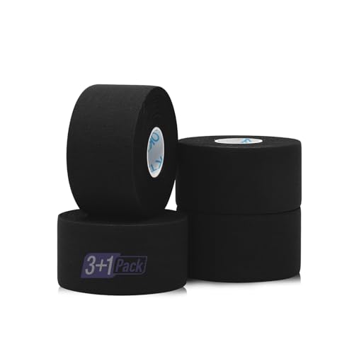 OK TAPE Athletic Sports Tape 4 Packs 45ft Per Roll Strong Adhesion - color: Black, size: 1.5" x 15yards - 4 Rolls