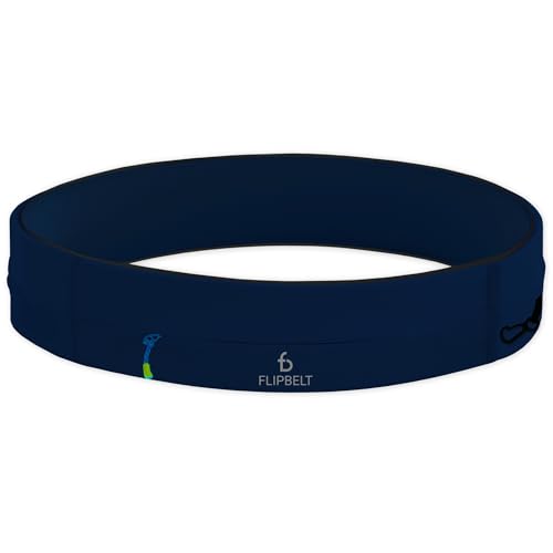 FlipBelt Zipper Running Belt, Waist Pack for Fitness and Running, US Company - color: Midnight Blue, size: Small