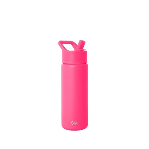 Simple Modern Insulated Water Bottle with Straw | 18oz | Pink - color: Malibu (Pack of 1), style: 18oz