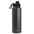 Drinco Stainless Steel Water Bottle Spout Lid Vacuum Insulated Double Wall Water Bottle Wide Mouth Leak Proof Keep Cold Sport Camping Hiking (40oz Black) - color: 40oz Black