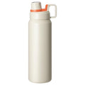30oz White Insulated Water Bottle with Carry Handle for Gym & Commute - color: White