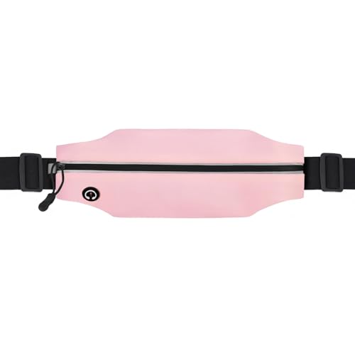 Running Belt Fanny Pack Men and Women Slim Running Bag Money Belt - color: Peach