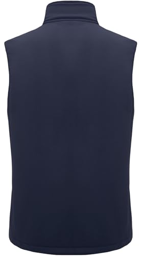 XinYangNi Men's Lightweight Softshell Golf Running Vest Outerwear Zip Up Fleece Lined Windproof Sleeveless Jacket for Hiking - color: Blue, size: Small