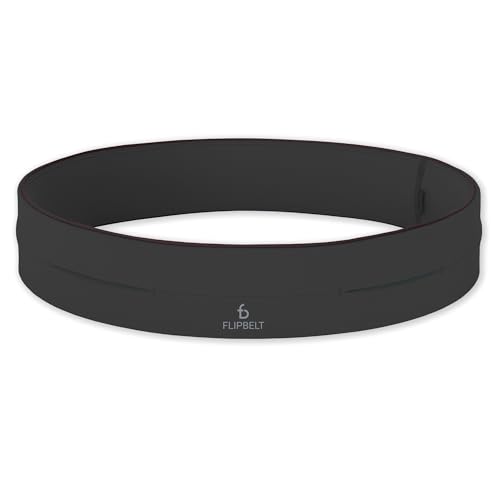 FlipBelt Classic Running Belt, Phone Holder for Running, Money Belt Pouch - color: Carbon, size: Medium