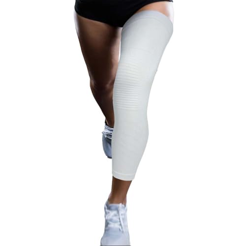 Zensah Full Length Long Leg Compression Sleeve - color: White, size: Medium