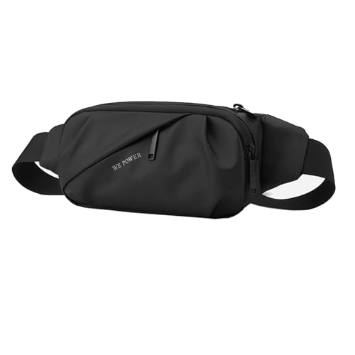 Waterproof Fanny Pack Cross Body Bag for Men & Women, Travel Sling Bag Crossbody Waist Bag Belt Bag Chest Anti Theft Small Purse for Outdoor, Cycling, Hiking, Running, Phone Holder-Black