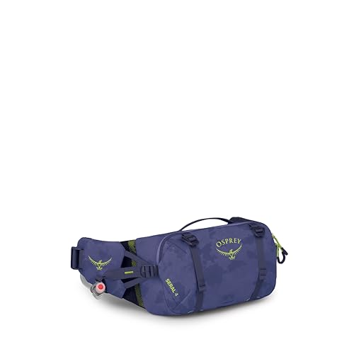 Osprey Seral Biking Waist Pack with Hydraulics Reservoir for Men & Women, Hydration Belt with Water Bladder - color: Botswana Purple Dust Print, style: 4l