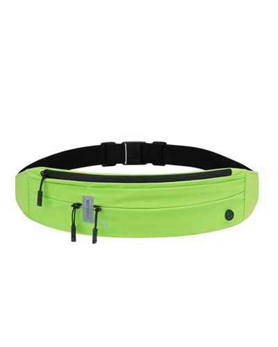 WATERFLY Running Belt Fanny Pack: Runner Marathon Jogging Waist Pack Sport Workout Exercise Fitness Phone Holder Belt for Men Women Jogger Slim Waistband Black - color: Cyan