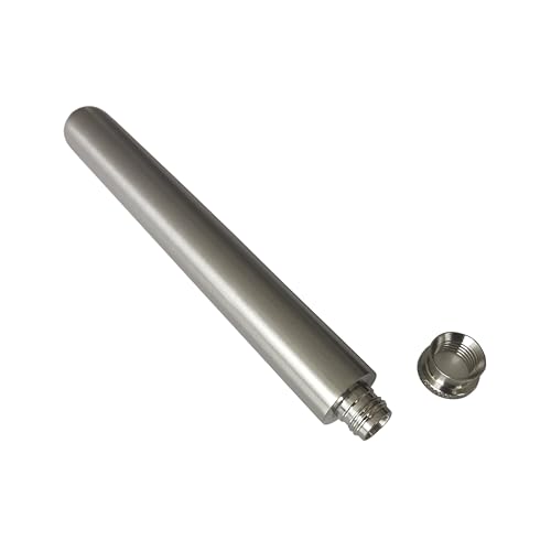 Stainless Steel 2oz Tube Flask Portable Mini Water Bottle & Funnel (Brush Finish, Round Bottom) (Pack of 2) - color: Brush Finish, size: Round Bottom (Pack of 2)