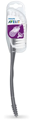 Philips AVENT Baby Bottle Brush | Nipple Cleaning | Grey | Pack of 2 | SCF145/18 - size: 1 Count (Pack of 2)