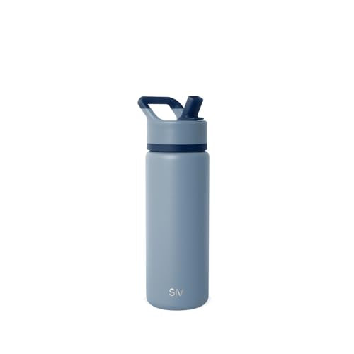 Simple Modern Insulated Water Bottle with Straw | 18oz | Blue - color: Blue Dune (Pack of 1), style: 18oz