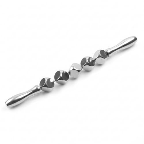 ONUEMP Stainless Steel Massage Roller - Ice Guasha Body Sculpt Fascia Stick - size: Bead Roller