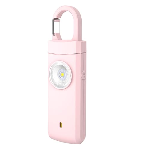 130dB Rechargeable Personal Alarm with Strobe Light & Low Battery Indicator - color: Pink