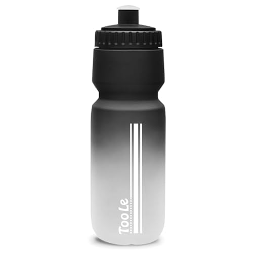TooLe Bike Water Bottle 24oz, Squeeze Water Bottle Leakproof BPA Free - color: A-Black