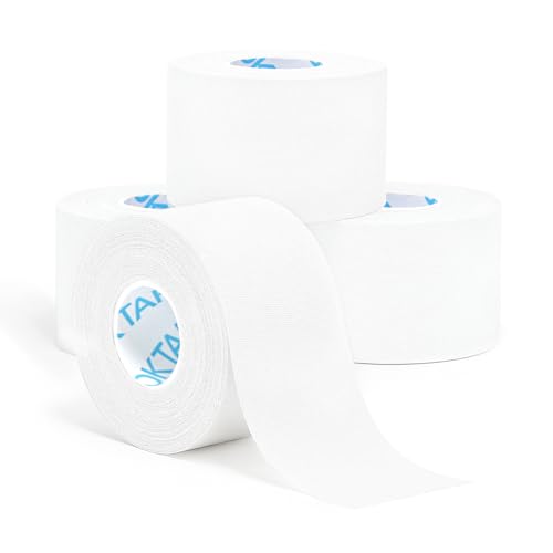 OK TAPE Athletic Sports Tape 4 Packs 32.8ft Per Roll White Strong Adhesion - color: White, size: 1.5" x 11yards - 4 Rolls