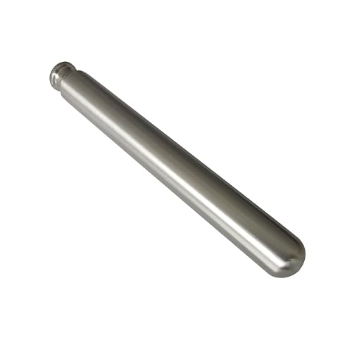 Stainless Steel 2oz Tube Flask Portable Mini Water Bottle & Funnel (Brush Finish, Round Bottom) - color: Brush Finish, size: Round Bottom