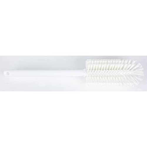 SPARTA Large Water Bottle Brush Ideal for Wide-Mouth Jars, Bottles and Tumblers, Dishwashing Tool with Handle for Home and Commercial Kitchens, Plastic, 16 Inches, White, (Pack of 4) - color: White