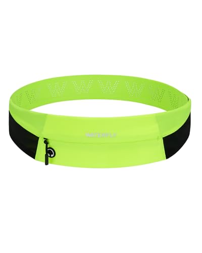 WATERFLY Running Belt Fanny Pack: Slim Lightweight Waist Bag for Runners - color: Fluorescent Green