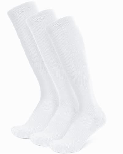 Viasox White 3 Pack Compression Socks Women & Men, Circulation Support, 12-15mmHg Neuropathy, L - color: White, size: Large